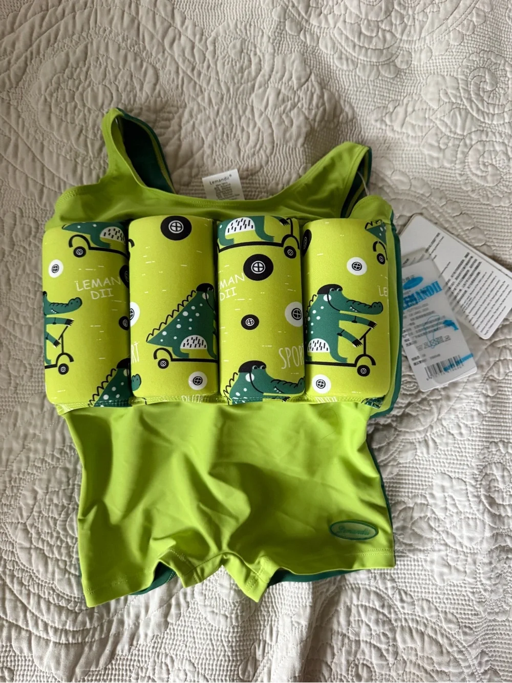 NWT Lemandii Buoyancy Float Swimsuit Crocodile Print Size 100/3T MSRP $45
